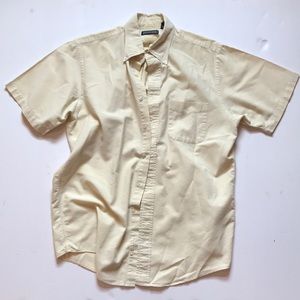 Lands End Short Sleeve Yellow Button Down Medium